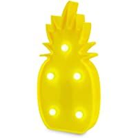 QiaoFei 3D- Luz de decoración en forma de piña- lámpara LED de mesa de piña tropical 3D Light Up- amarillo